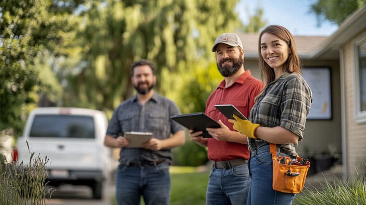 Landscaping team