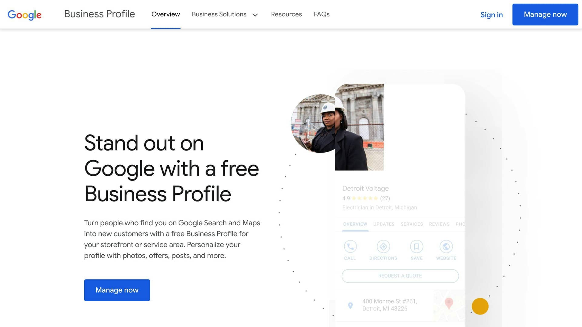 Google Profile Landing Page
